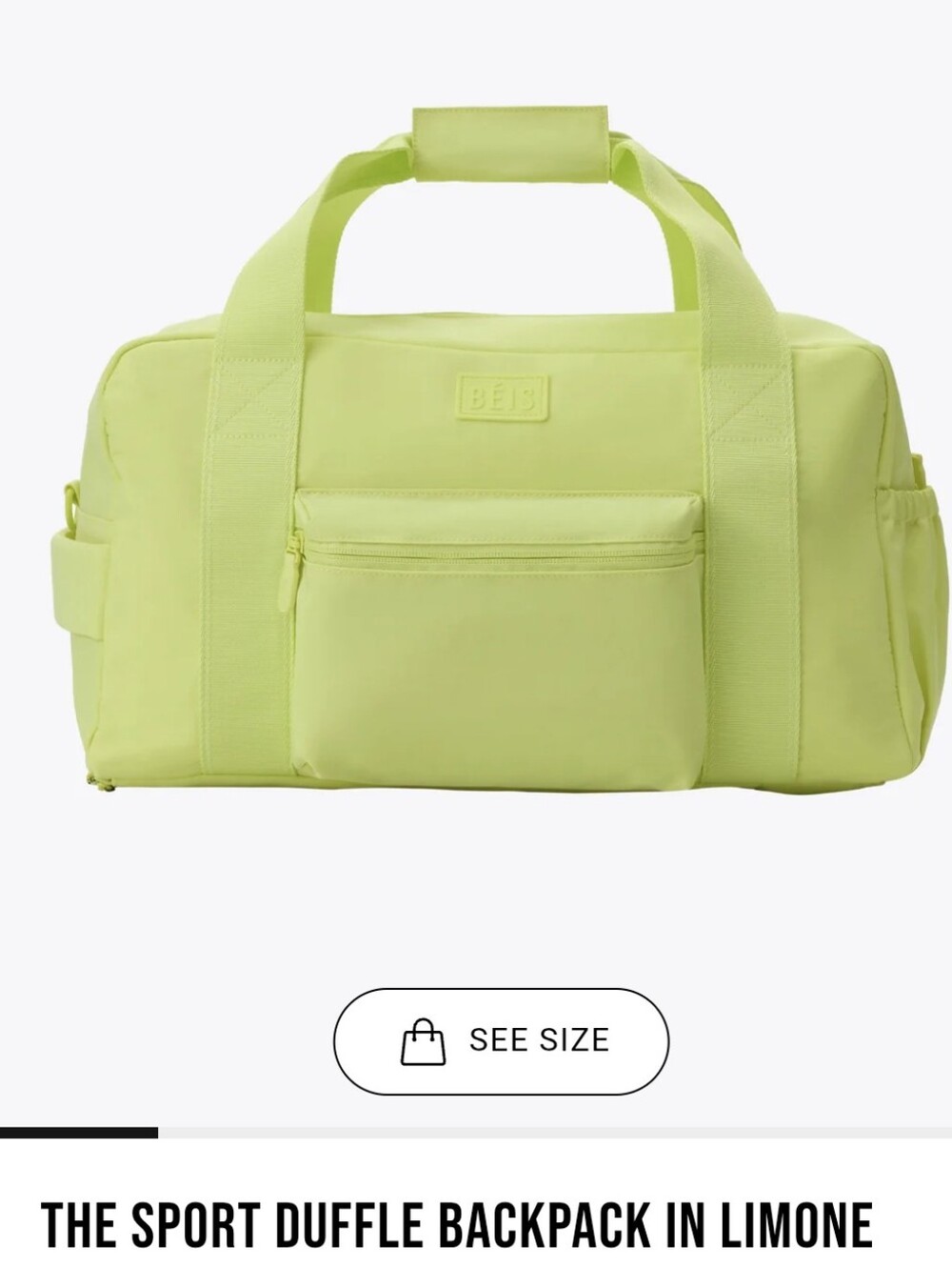BEIS | The Sport Gym Duffle Bag NWT